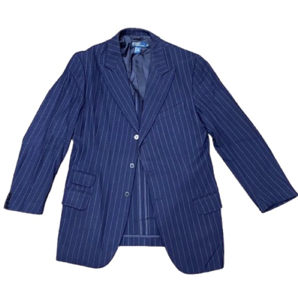 Vintage Ralph Lauren Polo Navy Pinstripe Medium Blazer